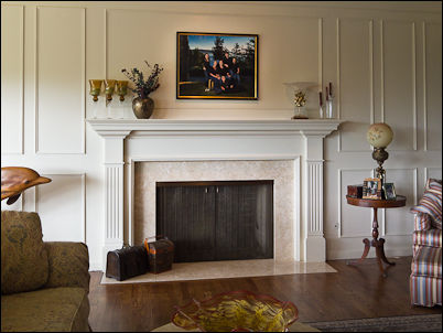 Family portrait above fireplace