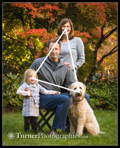 Triangular composition in a family portrait.