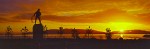 0011493 Fisherman's Memorial w/ sunset over Lummi Island. Bellingham, Zuanich Point Park, WA. © Mark Turner