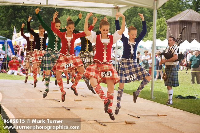 0602815 Highland dancers Alexandria Waycott (353), Gina Fabbro (351), Shannon MacNeil (352), Emily Dietrich (367), Sarah Siebert (365). Bellingham Highland Games, Ferndale, WA. © Mark Turner