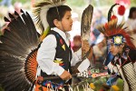 0603490 Dancers at Stommish Pow Wow junior boys traditional dance competition. Lummi Nation, WA. © Mark Turner