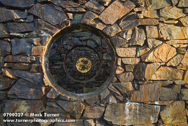 0700327 Sculpture 'Rock Rings' (Nancy Holt) detail. Bellingham, Western Washington University, WA. © Mark Turner