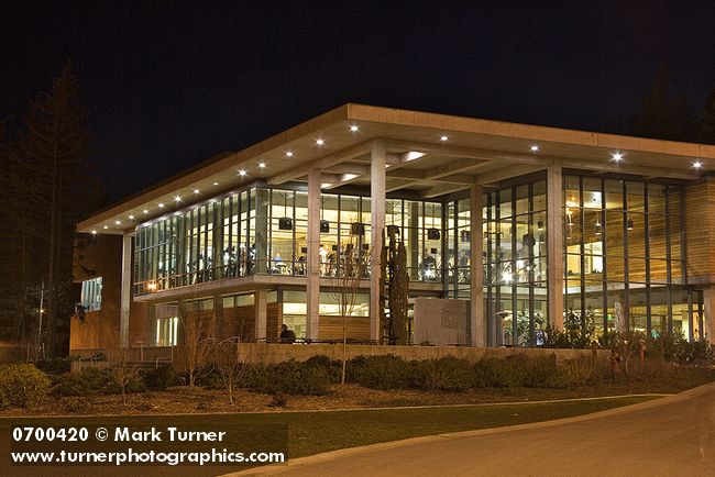 0700420 Wade King Campus Recreation Center, night. Bellingham, Western Washington University, WA. © Mark Turner