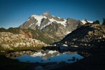 0816569 Mt. Shuksan reflected in tarn on Artist Ridge. Mt. Baker-Snoqualmie NF Artist Point, WA. © Mark Turner