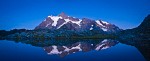 0907707 Mt. Shuksan reflected in alpine tarn at dusk [pan 3 of 3]. Mt. Baker-Snoqualmie NF Huntoon Point, WA. © Mark Turner