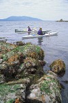 9905841 Sea kayakers exploring rocky shoreline at low tide. Larrabee SP, WA. © Mark Turner