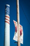 Ferndale Carnation Condensary smokestack, painted with American Flag. Ferndale, WA. © Mark Turner [2012609]