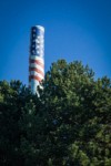 Ferndale Carnation Condensary smokestack, painted with American Flag. Ferndale, WA. © Mark Turner [2012621]