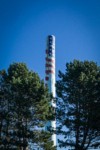 Ferndale Carnation Condensary smokestack, painted with American Flag. Ferndale, WA. © Mark Turner [2012623]