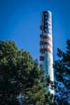 Ferndale Carnation Condensary smokestack, painted with American Flag. Ferndale, WA. © Mark Turner [2012625]