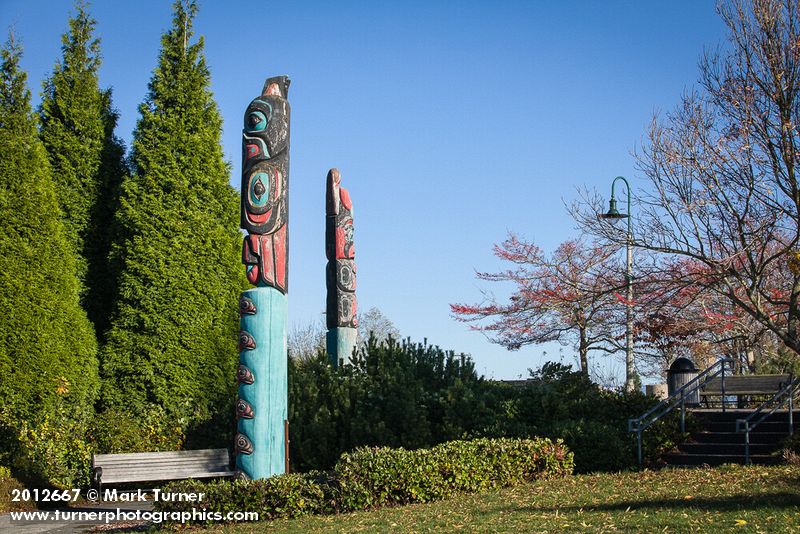 Totem poles at Riverwalk Park by House of Tears Carvers. Ferndale, WA. © Mark Turner [2012667]