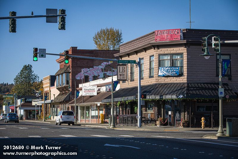 Ferndale Main Street between Second & Third Avenues. Ferndale, WA. © Mark Turner [2012680]