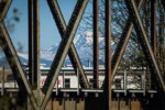 Mt. Baker framed by Ferndale BNSF railroad bridge. Ferndale, WA. © Mark Turner [2012703]