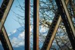 Mt. Baker framed by Ferndale BNSF railroad bridge. Ferndale, WA. © Mark Turner [2012714]