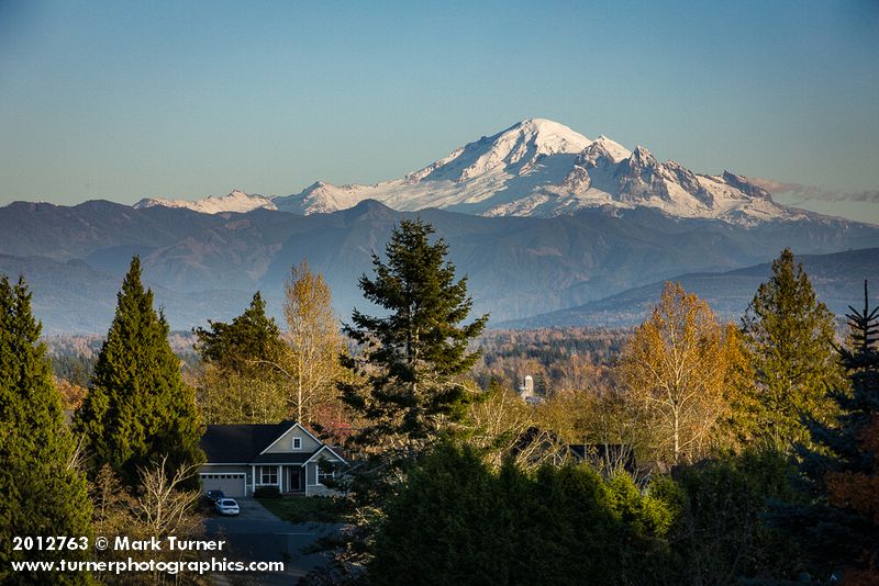 Ferndale Church Road area residential w/ Mt. Baker bkgnd. Ferndale, WA. © Mark Turner [2012763]