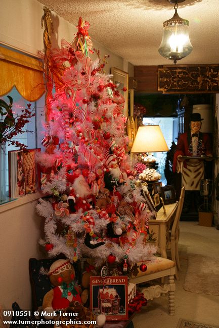 0910551 Gingerbread & Candy Christmas tree in entrance hall. Mary Etta Foster, Ferndale, WA. © Mark Turner