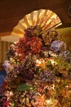 0910592 Gold Japanese fan atop Hydrangea Christmas tree. Mary Etta Foster, Ferndale, WA. © Mark Turner