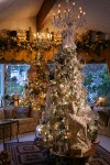 0910596 Silver & Gold Christmas trees in living room. Mary Etta Foster, Ferndale, WA. © Mark Turner