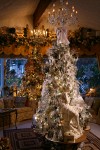 0910599 Silver & Gold Christmas trees in living room. Mary Etta Foster, Ferndale, WA. © Mark Turner