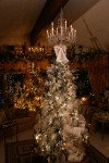 0910640 Silver & Gold Christmas trees in living room. Mary Etta Foster, Ferndale, WA. © Mark Turner