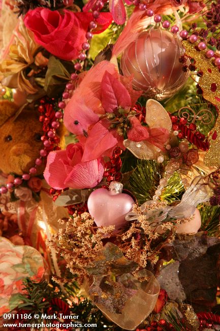 0911186 Victorian Christmas tree ornaments detail. Mary Etta Foster, Ferndale, WA. &copy; Mark Turner