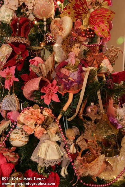 0911194 Victorian Christmas tree ornaments detail. Mary Etta Foster, Ferndale, WA. &copy; Mark Turner