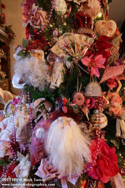 0911195 Victorian Christmas tree ornaments detail. Mary Etta Foster, Ferndale, WA. &copy; Mark Turner