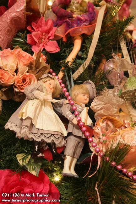 0911196 Victorian Christmas tree ornaments detail. Mary Etta Foster, Ferndale, WA. &copy; Mark Turner