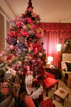 0911224 Rose Christmas tree in bedroom. Mary Etta Foster, Ferndale, WA. &copy; Mark Turner