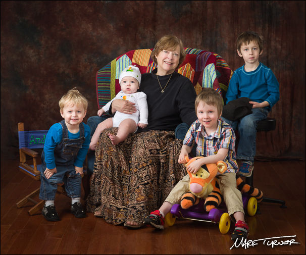 Sherry Black & grandchildren portrait. Bellingham, WA. © 2015 Mark Turner Black family portrait