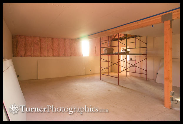 Camera room with drywall nearly complete