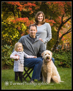 Triangular composition in a family portrait