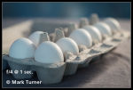 1500023 Egg carton depth of field demo: f/4. Turrner Photographics Studio, Bellingham, WA. © Mark Turner