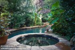 0717420 Spa & naturalistic swimming pool bordered by foliage plants. Blackwood, Oklahoma City, OK. © Mark Turner